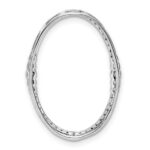 14k White Gold 1/4 carat Diamond Oval Chain Slide - Image 4