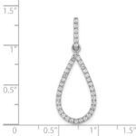 14k White Gold 1/2 carat Diamond Teardrop Pendant - Image 4