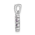 14k White Gold Diamond and .08 Amethyst Fancy Circle Pendant - Image 2