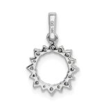 14k White Gold Diamond and .08 Peridot Fancy Circle Pendant - Image 4