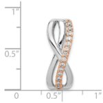 14k Rose and White Gold 1/5 carat Diamond Fancy Twisted Chain Slide - Image 4