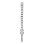 14k White Gold 5/8 carat Lab Grown Diamond VS/SI+ G+ Fashion Bar Chain Slide Pendant