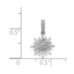 14k White Gold 1/10 carat Diamond Fancy Sun/Star Pendant - Image 4