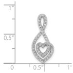14k White Gold 1/4 carat Diamond Fancy Heart Infinity Chain Slide - Image 4