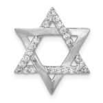 14k White Gold 1/4 carat Diamond Star of David Chain Slide