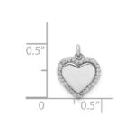 14k White Gold 1/10 carat Diamond Fancy Polished Heart Pendant - Image 4