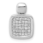 14k White Gold 1/4 carat Diamond Fancy Square Pendant