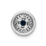 14k White Gold 1/4 carat Diamond and .25 Sapphire Halo Chain Slide - Image 4