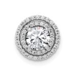 14k White Gold 3/4 carat Lab Grown Diamond VS/SI+ G+ Complete Halo Chain Slide Pendant