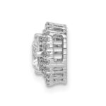 14k White Gold 3/4 carat Lab Grown Diamond VS/SI+ G+ Complete Halo Chain Slide Pendant - Image 2