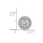 14k White Gold Holds 5.2mm Center 1/5 carat Diamond Semi-mount Halo Chain Slide - Image 4
