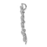 14k White Gold 1/8 carat Diamond Four Flower Chain Slide - Image 2