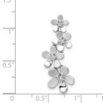 14k White Gold 1/8 carat Diamond Four Flower Chain Slide - Image 4