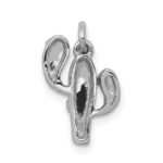 14k White Gold Diamond Cactus Pendant - Image 3