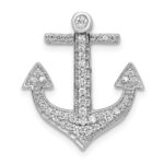 14k White Gold 1/4 carat Diamond Anchor Chain Slide