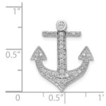 14k White Gold 1/4 carat Diamond Anchor Chain Slide - Image 4