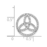 14k White Gold 1/3 carat Diamond Celtic Circle Chain Slide - Image 4