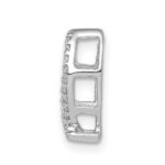 14k White Gold 1/15 carat Diamond Ichthus Fish Chain Slide - Image 2