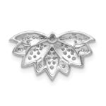 14k White Gold 1/5 carat Diamond Lotus Flower Chain Slide - Image 3