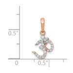 14k Rose Gold 1/10 carat Diamond Om Symbol Pendant - Image 4