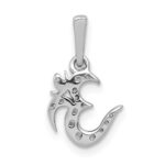 14k White Gold 1/10 carat Diamond Om Symbol Pendant - Image 3