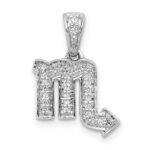 14k White Gold Diamond Scorpio Zodiac Pendant