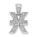 14k White Gold Diamond Pisces Zodiac Pendant
