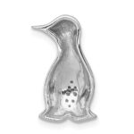 14k White Gold with Black Rhodium Diamond Penguin Chain Slide - Image 3
