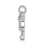 14k White Gold Diamond Racquets and Ball Pendant - Image 2