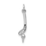 14k White Gold Diamond Golf Club and Ball Pendant - Image 3
