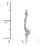 14k White Gold Diamond Golf Club and Ball Pendant - Image 4