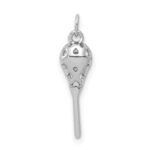 14k White Gold Diamond Lacrosse Stick Pendant - Image 3