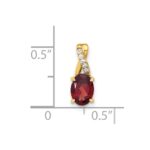 14k 7x5 Oval January/Garnet and Diamond Pendant - Image 2