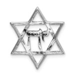 14k White Gold 1/10 carat Diamond Star of David with Chai Chain Slide - Image 3