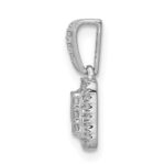 14k White Gold 1/4 carat Diamond Square Halo Cluster Pendant - Image 2