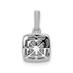 14k White Gold 1/3 carat Diamond Square Halo Cluster Pendant - Image 3