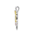14k White Gold Diamond and Marquise Citrine/Pink Tourmaline Flower Pendant - Image 2