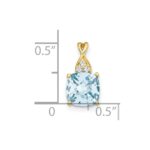 10k Checkerboard Aquamarine and Diamond Pendant - Image 2
