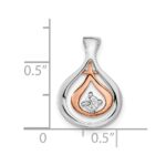 14k Two-tone 1/15 carat Diamond Fancy Chain Slide - Image 3