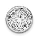 14k White Gold 1/2 carat Center Lab Grown Diamond VS/SI+ G+ Round Semi Mount 8.2mm Center Halo Chain Slide Pendant - Image 3