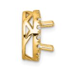 14k 1/2 carat Lab Grown Diamond VS/SI+ G+ Semi Mount 8.2mm Center Round Halo Chain Slide Pendant - Image 2