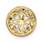 14k 1/2 carat Lab Grown Diamond VS/SI+ G+ Semi Mount 8.2mm Center Round Halo Chain Slide Pendant - Image 3