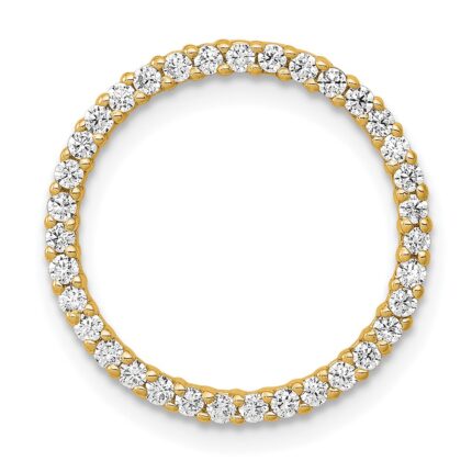 14k Polished 1/3 carat Diamond Circle Chain Slide