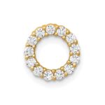 14k Polished 1/4 carat Diamond Circle Chain Slide
