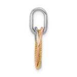 14k Tri-color 1/20 carat Diamond Three Intertwined Circles Pendant - Image 2