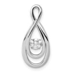 14k White Gold 1/4 carat Moving Diamond Infinity Slide Fits up to 2mm Regular/3mm Fancy or Reversible Omega