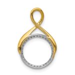 14k Two-tone 1/10 carat Diamond Fancy Circle Chain Slide - Image 3