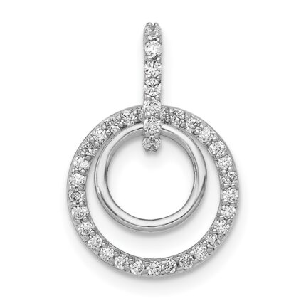 14k White Gold 1/4 carat Lab Grown Diamond VS/SI+ G+ Complete Double Circle Dangle Pendant