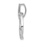 14k White Gold 1/3 carat Lab Grown Diamond VS/SI+ G+ Complete Intertwined Oval Pendant - Image 2