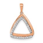 14k Rose Gold 1/6 carat Lab Grown Diamond VS/SI+ G+ Complete Double Triangle Pendant